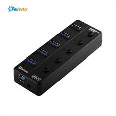 USB 3.0 to 4 port USB3.0 HUB + 1 Port Quick Charge 2.1 A