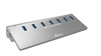 Aluminum 7 Port USB3.0 HUB with 80cm cable