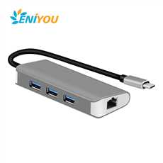 Type C to 3*USB3.0 Ports+1000Mbps Gigabit Ethernet